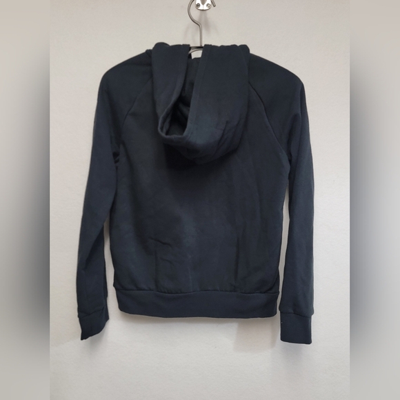 Under Armour Rival Fleece Full-Zip Hoodie Boys Size Large In Black W/ White Logo - Picture 6 of 13